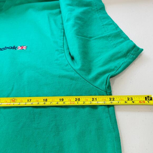 REEBOK Men's T-Shirt L Classic Short Sleeve Green Monogram Chest - Picture 9 of 10